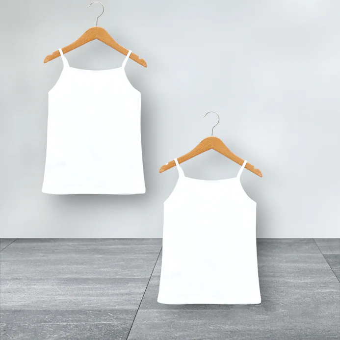 Kids' White Cotton Camisole