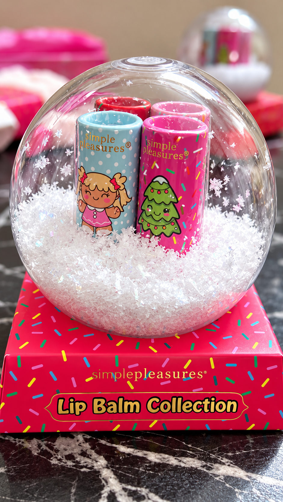 Simple Pleasures Lip Balm Collection – Snow Globe Gift Se