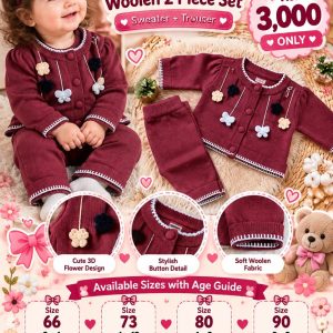 Baby Girl Woollen 2-Piece Set – Sweater & Trouser