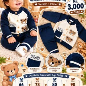 Baby Boy Woollen 2-Cord Set – Sweater & Trouser